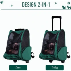 PawHut Trolley Zaino Trasportino Per Animali Domestici Verde -Cibi per cani in Italia 28946510 4