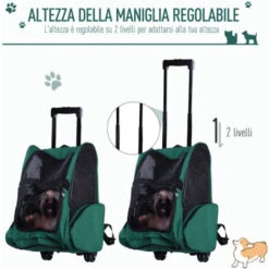 PawHut Trolley Zaino Trasportino Per Animali Domestici Verde -Cibi per cani in Italia 28946510 5