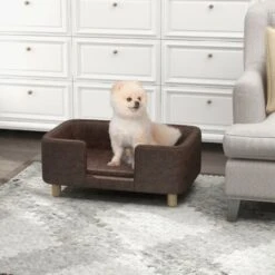 PawHut Divano Per Animali Cuscino Rivestito In Gommapiuma Rimovibile 74x48.5x31cm -Cibi per cani in Italia 28946536 2