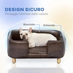 PawHut Divano Per Animali Cuscino Rivestito In Gommapiuma Rimovibile 74x48.5x31cm -Cibi per cani in Italia 28946536 5