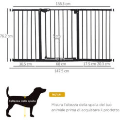 PawHut Cancellino Per Cani 3 Estensioni Fino A 152.3cm Chiusura Automatica -Cibi per cani in Italia 28946608 3