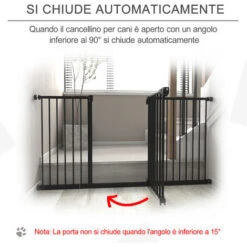 PawHut Cancellino Per Cani 3 Estensioni Fino A 152.3cm Chiusura Automatica -Cibi per cani in Italia 28946608 4