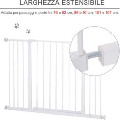 PawHut Cancellino Per Cani Estensibile Da 72-107cm Montaggio A Pressione 11 PawHut Cancellino Per Cani Estensibile Da 72-107cm Montaggio A Pressione -Cibi per cani in Italia 28946873 5
