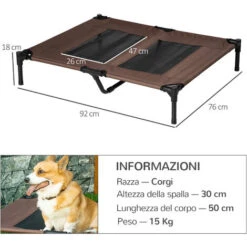 PawHut Brandina Per Cani Grandi Pieghevole Metallo E Tessuto Oxford Traspirante -Cibi per cani in Italia 29447171 3