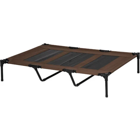 PawHut Brandina Lettino Per Cani Pieghevole In Metallo E Tessuto Oxford Con Sacca Di Trasporto, 122x92x23cm, Marrone E Nero 3 PawHut Brandina Lettino Per Cani Pieghevole In Metallo E Tessuto Oxford Con Sacca Di Trasporto, 122x92x23cm, Marrone E Nero