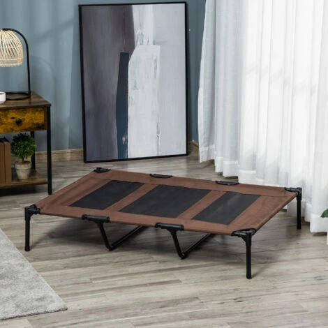 PawHut Brandina Lettino Per Cani Pieghevole In Metallo E Tessuto Oxford Con Sacca Di Trasporto, 122x92x23cm, Marrone E Nero 4 PawHut Brandina Lettino Per Cani Pieghevole In Metallo E Tessuto Oxford Con Sacca Di Trasporto, 122x92x23cm, Marrone E Nero - immagine 2