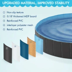 Yaheetech Piscina Per Cani Vasca Da Bagno Pieghevole Antiscivolo Per Animali Cani Gatti Coniglio In PVC Da Esterno Interno Nero M 100 X 30 Cm -Cibi per cani in Italia 30339588 5