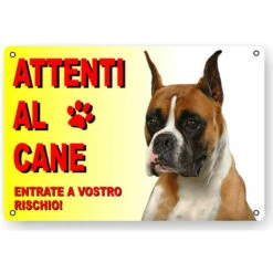 Attenti Al Cane Cartello Targa Boxer