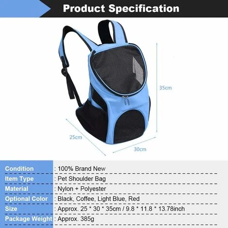 Borsa Da Trasporto Per Cani Gatti, Sistema Vivavoce Ventilazione Ventilata Doppia Tracolla Per Trasporto Di Cani Gatti Chinot Gattino Coniglio Camminata Escursionismo Viaggiare (azzurro) 25 X 30 X 35 4 Borsa Da Trasporto Per Cani Gatti, Sistema Vivavoce Ventilazione Ventilata Doppia Tracolla Per Trasporto Di Cani Gatti Chinot Gattino Coniglio Camminata Escursionismo Viaggiare (azzurro) 25 X 30 X 35 - immagine 2