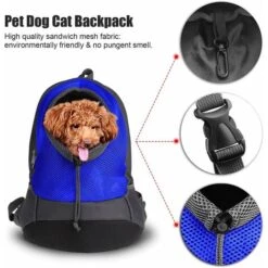 Pet Small Dog Cat Puppy Backpack Carrier (Max 8kg) Borsa Da Viaggio Traspirante Con Morbida Rete Per Adulti 42 × 38 × 20 Cm - Blu -Cibi per cani in Italia 30853590 2