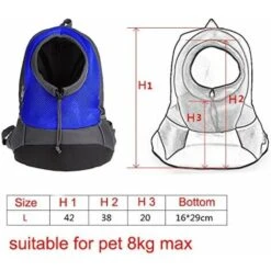 Pet Small Dog Cat Puppy Backpack Carrier (Max 8kg) Borsa Da Viaggio Traspirante Con Morbida Rete Per Adulti 42 × 38 × 20 Cm - Blu -Cibi per cani in Italia 30853590 5
