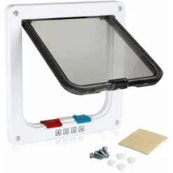 Trappola Per Gatti A 4 Posizioni Con Apertura A Tunnel, Copertura Per Porta Per Animali Domestici, Porta Per Gatti Con Serratura, Piccola Chiusura Per Gatti, Facile Da Installare, Bianca -Cibi per cani in Italia 30854544 5