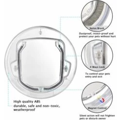 Trappola Per Gatti Opaca A 4 Vie Con Serratura, Trappola Per Gatti Per Gatti E Piccoli, Facile Da Installare E Utilizzare, Adatta Per Vetro, Legno, Mattoni, Porte E Finestre (trasparente) -Cibi per cani in Italia 30855046 5