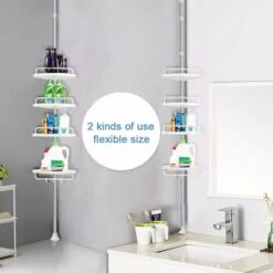 BATHRINS®Mensola Doccia Telescopica In Polipropilene Inox Con 4 Ripiani Bianchi -Cibi per cani in Italia 30947673 5