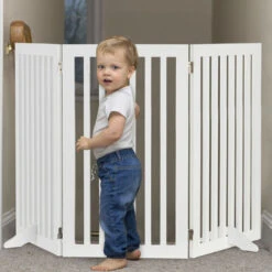 Relaxdays Griglia In Legno, Regolabile, Cancelletto Per Cani, Divisorio Per Bambini, Camino & Stufa, 91,5x154cm, Bianco -Cibi per cani in Italia 31797670 3