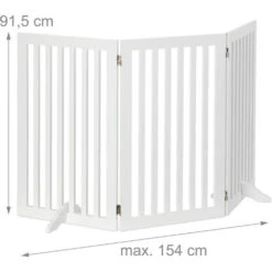 Relaxdays Griglia In Legno, Regolabile, Cancelletto Per Cani, Divisorio Per Bambini, Camino & Stufa, 91,5x154cm, Bianco -Cibi per cani in Italia 31797670 4