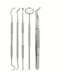 KIT PULIZIA DENTI TARTARO IGIENE DENTALE SPECCHIO RASCHIETTO CURA ORALE 5 PZ