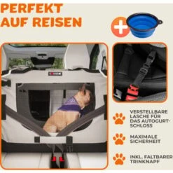 CADOCA Box Per Il Trasporto Di Cani Gatti Trasportino Per Animali Per Auto Grigio Diverse Grandezze M - Grau (de) -Cibi per cani in Italia 33410704 4