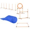 PawHut Attrezzi Agility Dog Set Percorso Completo 5 Pezzi Slalom, Ostacolo E Tunnel, Arancione -Cibi per cani in Italia 33882300 1