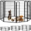 Relaxdays Recinto Per Cuccioli, Cani Piccoli, Da Interno, Stabile, Da Esterno, Box, HLP 120x76,5x235 Cm, Nero -Cibi per cani in Italia 34056605 1