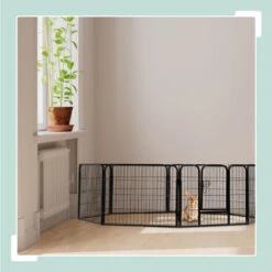 Relaxdays Recinto Per Cuccioli, Cani Piccoli, Da Interno, Stabile, Da Esterno, Box, HLP 120x76,5x235 Cm, Nero -Cibi per cani in Italia 34056605 3