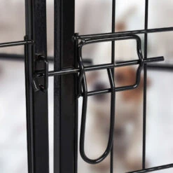 Relaxdays Recinto Per Cuccioli, Cani Piccoli, Da Interno, Stabile, Da Esterno, Box, HLP 120x76,5x235 Cm, Nero -Cibi per cani in Italia 34056605 5