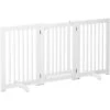 PawHut Cancellino Per Cani Pieghevole A 3 Pannelli, Porta Centrale Con Blocco, Struttura In MDF, 155x76cm Bianco -Cibi per cani in Italia 34130710 1