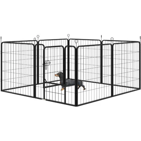 PawHut Recinto Modulare Per Cani Da Interno Ed Esterno In Metallo E Acciaio 8 Pannelli 79x79cm 3 PawHut Recinto Modulare Per Cani Da Interno Ed Esterno In Metallo E Acciaio 8 Pannelli 79x79cm
