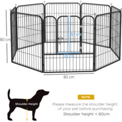 PawHut Recinto Modulare Per Cani Da Interno Ed Esterno In Metallo E Acciaio 8 Pannelli 79x79cm 9 PawHut Recinto Modulare Per Cani Da Interno Ed Esterno In Metallo E Acciaio 8 Pannelli 79x79cm -Cibi per cani in Italia 34136462 3