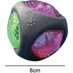 Palla Giocattolo Per Cani Con Luce LED E Squeaker, Palline Per Cani, Giocattolo Per Cani, Palla Da Gioco Per Cani, Bagliore In Colori Cangianti, Realizzata In Gomma Termoplastica -Cibi per cani in Italia 34201925 4