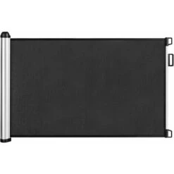 Barriera Di Protezione Avvolgibile Da Scale E Porte, Per Bambini Ed Animali, Estensibile Fino A 130cm (Argento)