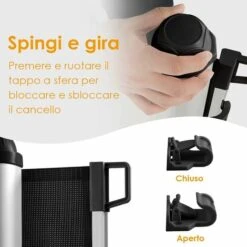 Barriera Di Protezione Avvolgibile Da Scale E Porte, Per Bambini Ed Animali, Estensibile Fino A 130cm (Argento) -Cibi per cani in Italia 34725766 5
