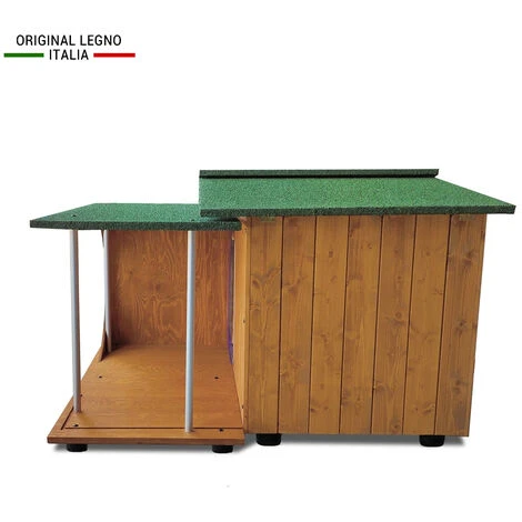 Cuccia In Legno Per Cani Da Esterno Rinforzata Mod. Oasi Con Veranda Terrazzo Coperto Verde MADE IN ITALY BB - Barboncino Senza TENDINA 72x89xH53 6 Cuccia In Legno Per Cani Da Esterno Rinforzata Mod. Oasi Con Veranda Terrazzo Coperto Verde MADE IN ITALY BB - Barboncino Senza TENDINA 72x89xH53 - immagine 4