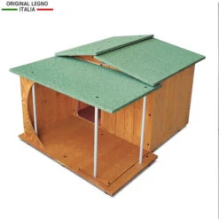 Cuccia In Legno Per Cani Da Esterno Rinforzata Mod. Oasi Con Veranda Terrazzo Coperto Verde MADE IN ITALY BB - Barboncino Senza TENDINA 72x89xH53 11 Cuccia In Legno Per Cani Da Esterno Rinforzata Mod. Oasi Con Veranda Terrazzo Coperto Verde MADE IN ITALY BB - Barboncino Senza TENDINA 72x89xH53 -Cibi per cani in Italia 35008648 5