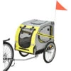 Rimorchio Per Bicicletta Per Cani, Grigio Giallo 137 X 90 X 73cm -Cibi per cani in Italia 35183833 1