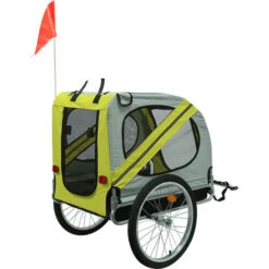 Rimorchio Per Bicicletta Per Cani, Grigio Giallo 137 X 90 X 73cm -Cibi per cani in Italia 35183833 3