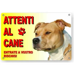Attenti Al Cane Cartello Targa Pitbull