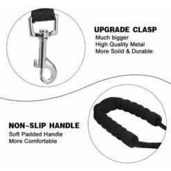 SOEKAVIA Guinzaglio Per Addestramento Per Cani Cintura Con Cordino Per Cani Guinzaglio Lungo Con Manico Imbottito Per Cani Di Taglia Piccola E Grande -15M, Nero -Cibi per cani in Italia 35821251 3