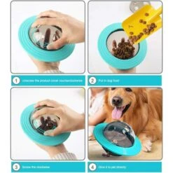 SOEKAVIA Cibo Per Cani Giocattoli Per L'alimentazione Giocattolo Interattivo Per Cani IQ Training Palla Masticabile Per Cani Di Taglia Piccola E Media Gatti (blu) -Cibi per cani in Italia 36034433 5