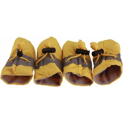 SOEKAVIA 4 Stivali Da Pioggia Per Cani, Stivali Impermeabili Copriscarpe Morbidi Antiscivolo Design Riflettente Per Cani Cucciolo Pet (giallo 5 ) 3 SOEKAVIA 4 Stivali Da Pioggia Per Cani, Stivali Impermeabili Copriscarpe Morbidi Antiscivolo Design Riflettente Per Cani Cucciolo Pet (giallo 5 )