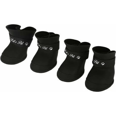 SOEKAVIA 4 Pezzi Scarpe Per Cani Stivali In Silicone Scarpe Antipioggia Protettive Impermeabili Antiscivolo Per Cani Di Piccola Taglia (XL / Nero) 3 SOEKAVIA 4 Pezzi Scarpe Per Cani Stivali In Silicone Scarpe Antipioggia Protettive Impermeabili Antiscivolo Per Cani Di Piccola Taglia (XL / Nero)