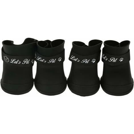 SOEKAVIA 4 Pezzi Scarpe Per Cani Stivali In Silicone Scarpe Antipioggia Protettive Impermeabili Antiscivolo Per Cani Di Piccola Taglia (XL / Nero) 4 SOEKAVIA 4 Pezzi Scarpe Per Cani Stivali In Silicone Scarpe Antipioggia Protettive Impermeabili Antiscivolo Per Cani Di Piccola Taglia (XL / Nero) - immagine 2