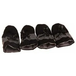 SOEKAVIA 4 Stivali Da Pioggia Per Cani, Stivali Impermeabili Copriscarpe Morbidi Antiscivolo Design Riflettente Per Cani Da Compagnia Cucciolo (nero 3 )