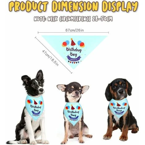 SOEKAVIA Compleanno Gatto Cane Bandane, Bavaglini Triangolari In Cotone Con Colletto, Sciarpa Regolabile, Lavabile E Reversibile, Accessori Per Costumi Per Animali Domestici 5 SOEKAVIA Compleanno Gatto Cane Bandane, Bavaglini Triangolari In Cotone Con Colletto, Sciarpa Regolabile, Lavabile E Reversibile, Accessori Per Costumi Per Animali Domestici - immagine 3