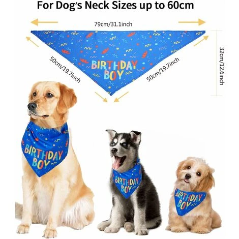 SOEKAVIA Bandana Per Cani Per Compleanno, Sciarpe Regolabili Per Cani E Gatti Sciarpe Triangolari Per Animali Domestici Bavaglini Piccoli, Medi E Grandi (blu) 4 SOEKAVIA Bandana Per Cani Per Compleanno, Sciarpe Regolabili Per Cani E Gatti Sciarpe Triangolari Per Animali Domestici Bavaglini Piccoli, Medi E Grandi (blu) - immagine 2