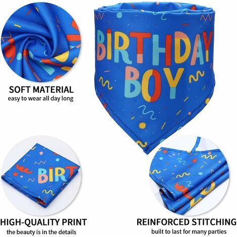 SOEKAVIA Bandana Per Cani Per Compleanno, Sciarpe Regolabili Per Cani E Gatti Sciarpe Triangolari Per Animali Domestici Bavaglini Piccoli, Medi E Grandi (blu) 5 SOEKAVIA Bandana Per Cani Per Compleanno, Sciarpe Regolabili Per Cani E Gatti Sciarpe Triangolari Per Animali Domestici Bavaglini Piccoli, Medi E Grandi (blu) - immagine 3