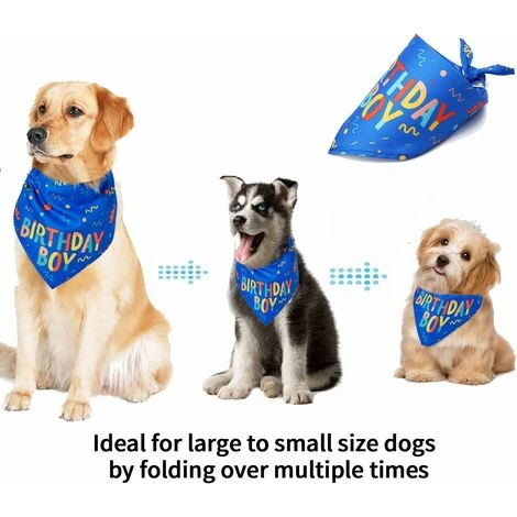 SOEKAVIA Bandana Per Cani Per Compleanno, Sciarpe Regolabili Per Cani E Gatti Sciarpe Triangolari Per Animali Domestici Bavaglini Piccoli, Medi E Grandi (blu) 6 SOEKAVIA Bandana Per Cani Per Compleanno, Sciarpe Regolabili Per Cani E Gatti Sciarpe Triangolari Per Animali Domestici Bavaglini Piccoli, Medi E Grandi (blu) - immagine 4