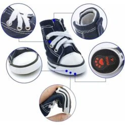 SOEKAVIA Cucciolo Di Cane Da Compagnia Scarpe Sportive Da Esterno In Tela Antiscivolo Scarpe Da Ginnastica Stivali Scarpe Sportive, Suola In Gomma + Tessuto Interno In Morbido Cotone (n. 3) -Cibi per cani in Italia 36224400 4