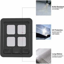 Zanzariera Per Animali Domestici Per Cani E Gatti, Porta Scorrevole Con Serratura A 4 Vie Per Porte Esterne, Grande Gattaiola Per Animali Domestici Con Circonferenza 60 Cm (nero) -Cibi per cani in Italia 36244020 3