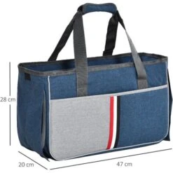 PawHut Trasportino Per Cani E Gatti In Oxford, Cuscino Rimovibile E Lavabile, Con Rete Traspirante, 47x20x28cm, Blu -Cibi per cani in Italia 36286530 3
